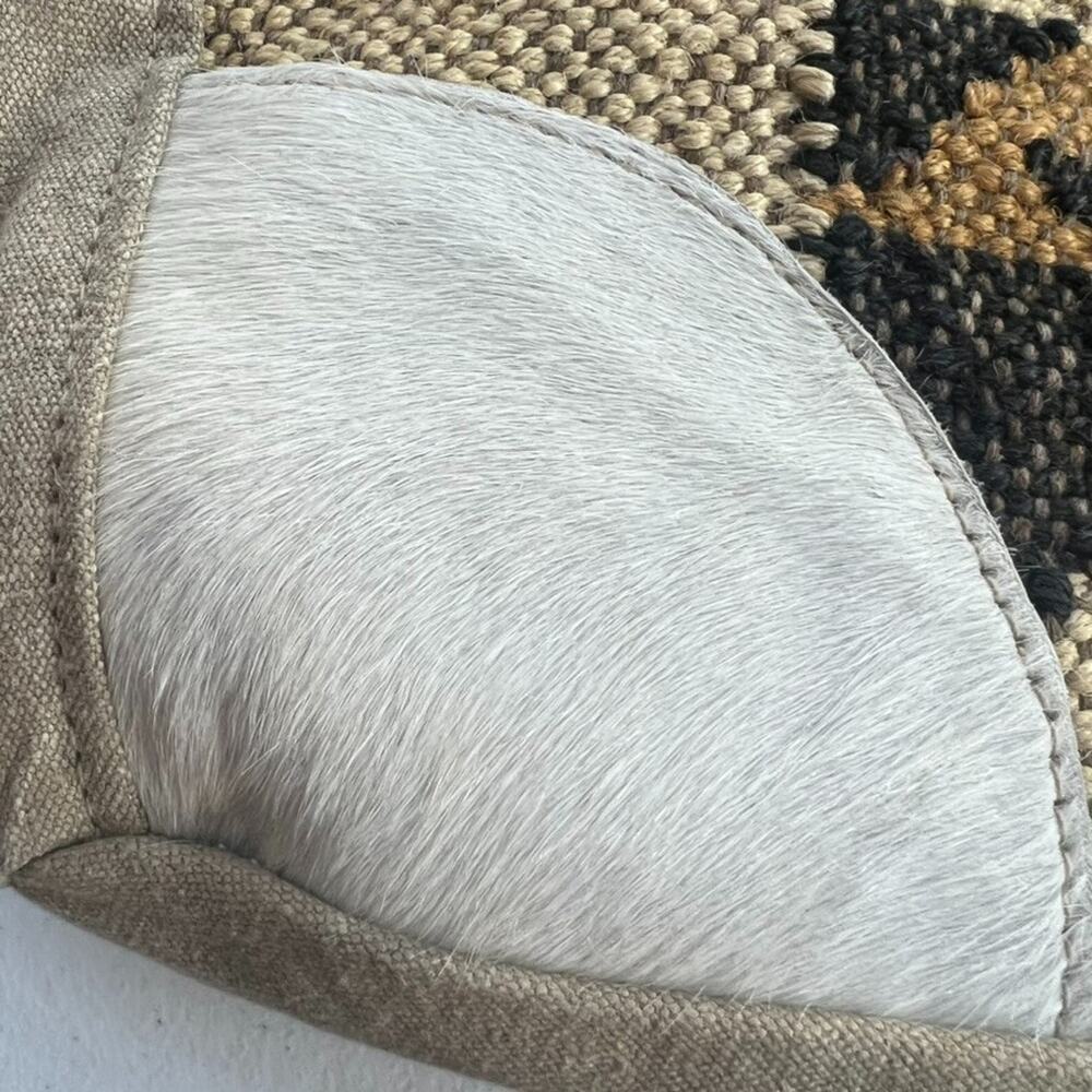 OHLAY Bucket Bag Milano Espec Drawstring Hair-On Genuine Leather Aztec Rug Woven - Picture 5 of 15